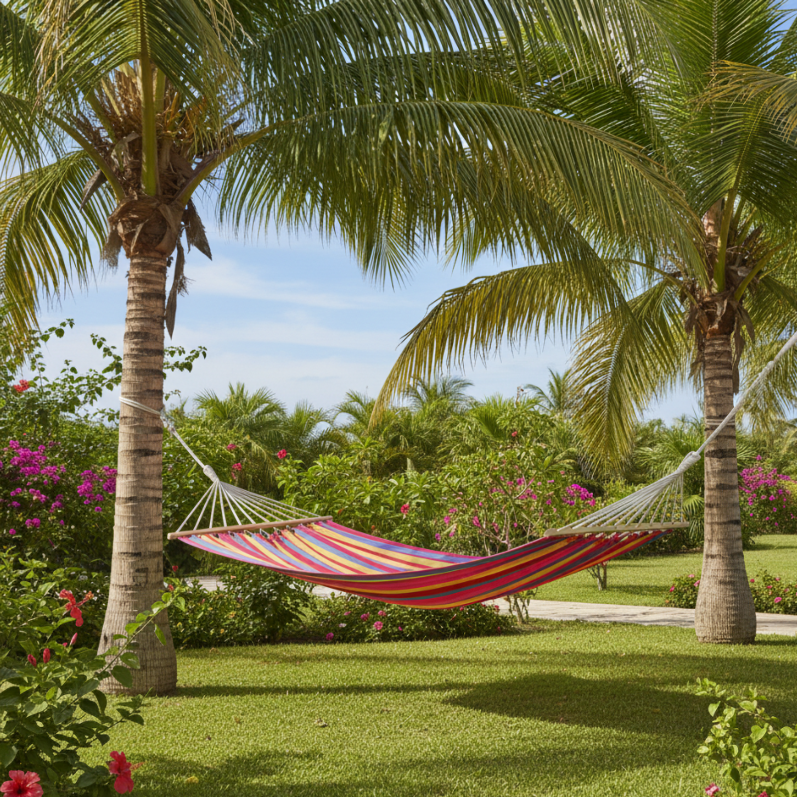 Amaca da giardino 200x150 multicolor in cotone - Dondolina