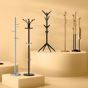 Appendiabito da terra in legno bambù con 8 ganci design moderno H175 cm - Hanger