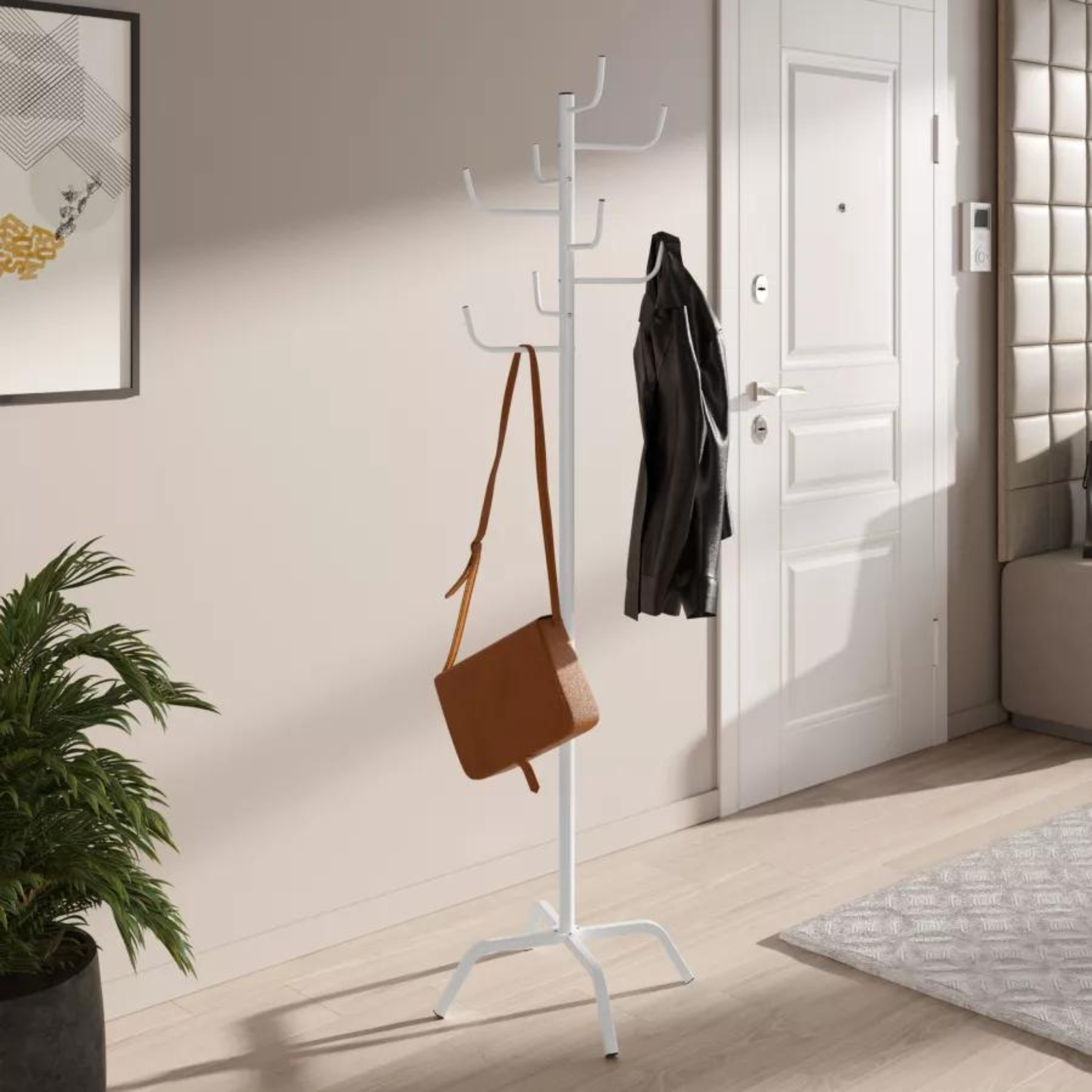 Appendiabito da terra "Claudia" in metallo verniciato da ingresso o camera H 175cm