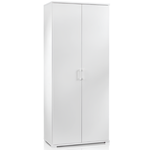 Armadio 2 ante struttura in legno bianco multiuso con ripiani interni - Soho