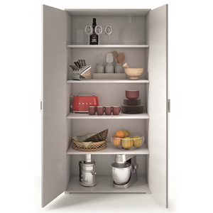 Armadio 2 ante struttura in legno bianco multiuso con ripiani interni - Soho