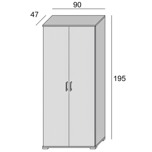 Armadio 2 ante struttura in legno bianco multiuso con ripiani interni - Soho