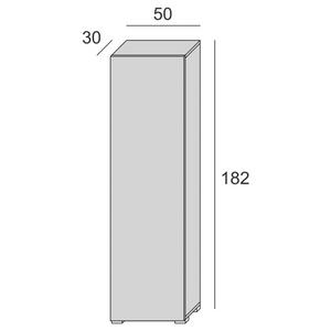 Armadio multiuso con 7 ripiani e 1 anta in legno bianco e cemento design moderno - Millim