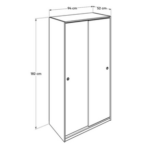 Armadio multiuso in legno "Swood" con 2 ante scorrevoli e 5 ripiani interni