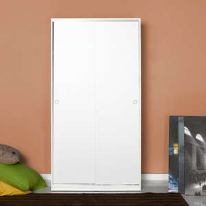 Armadio multiuso in legno "Swood" con 2 ante scorrevoli e 5 ripiani interni