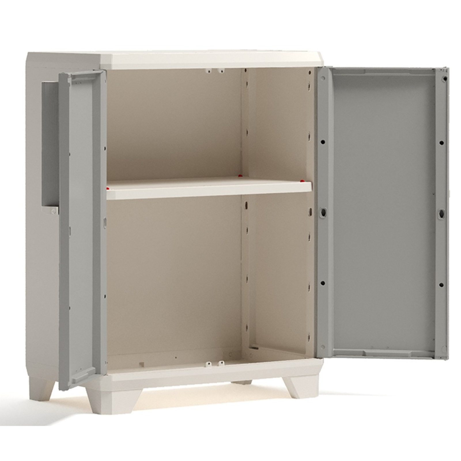 Armadio in resina da esterno 2 ante finitura effetto legno beige chiaro - Linear