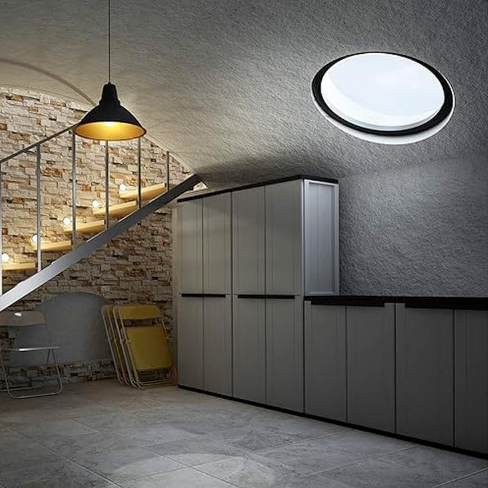 Armadio in resina 2 ante "J 68" Basso,Portascope,Tuttopiani lucchettabile grigio da esterno o interno