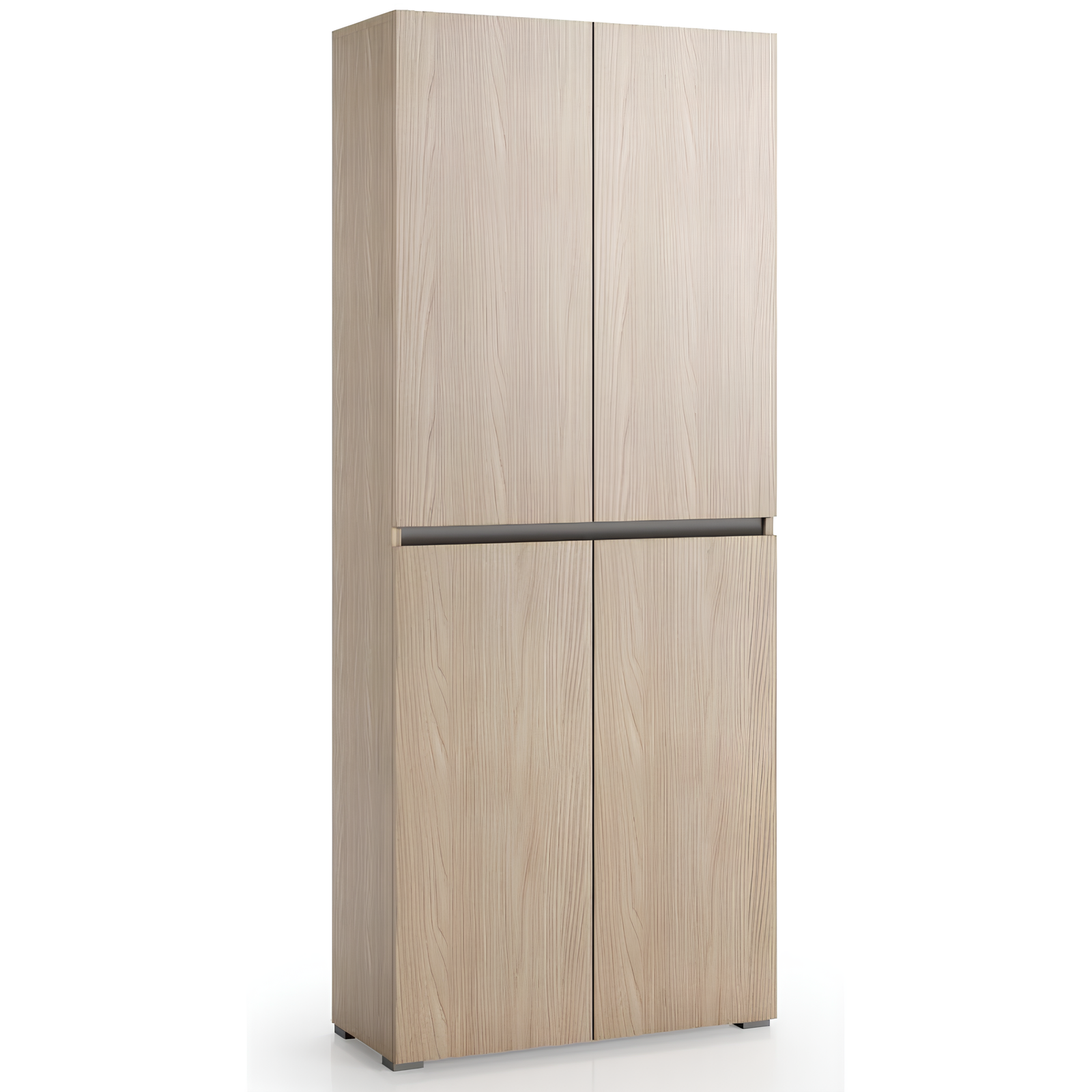 Armadio multiuso in legno color olmo 4 ante e 7 ripiani interni - Blin