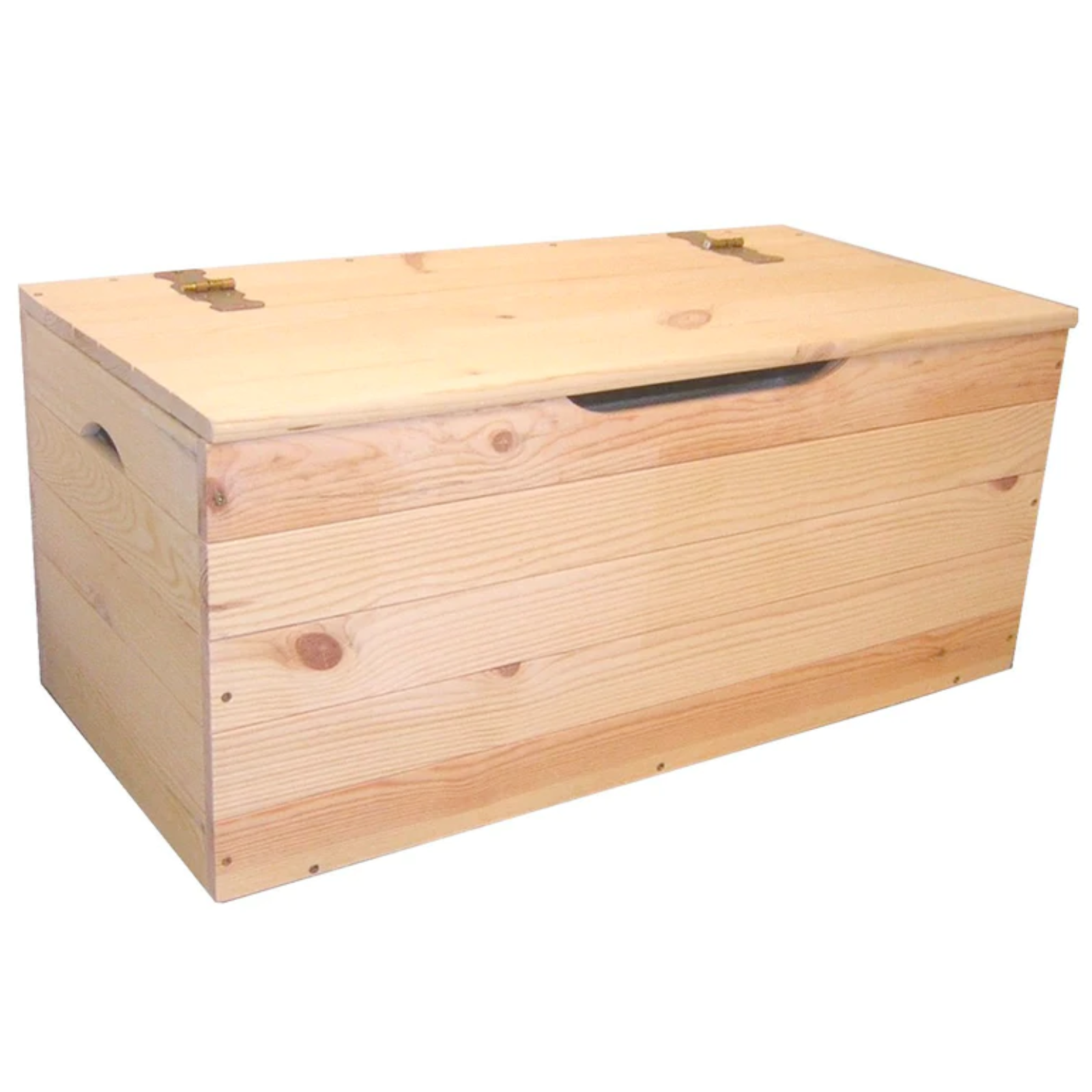 Baule contenitore cassapanca in legno di abete levigato 100x40xh50