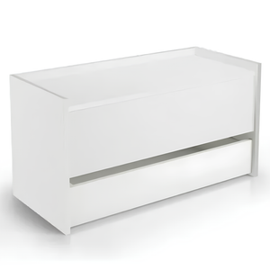 Baule contenitore in legno bianco con cassetto design moderno multiuso da interno - Hall