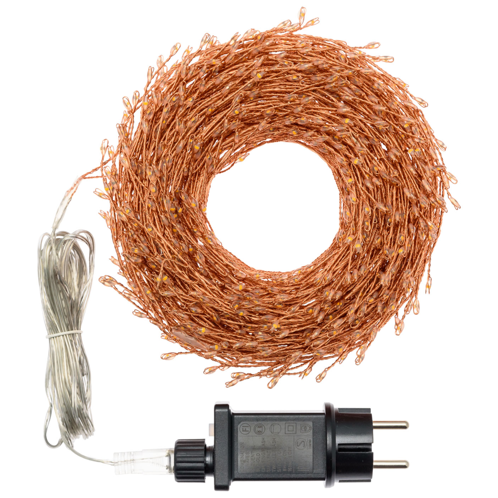 Catena luminosa lineare 1000 microled luce calda 20 m per uso interno o esterno