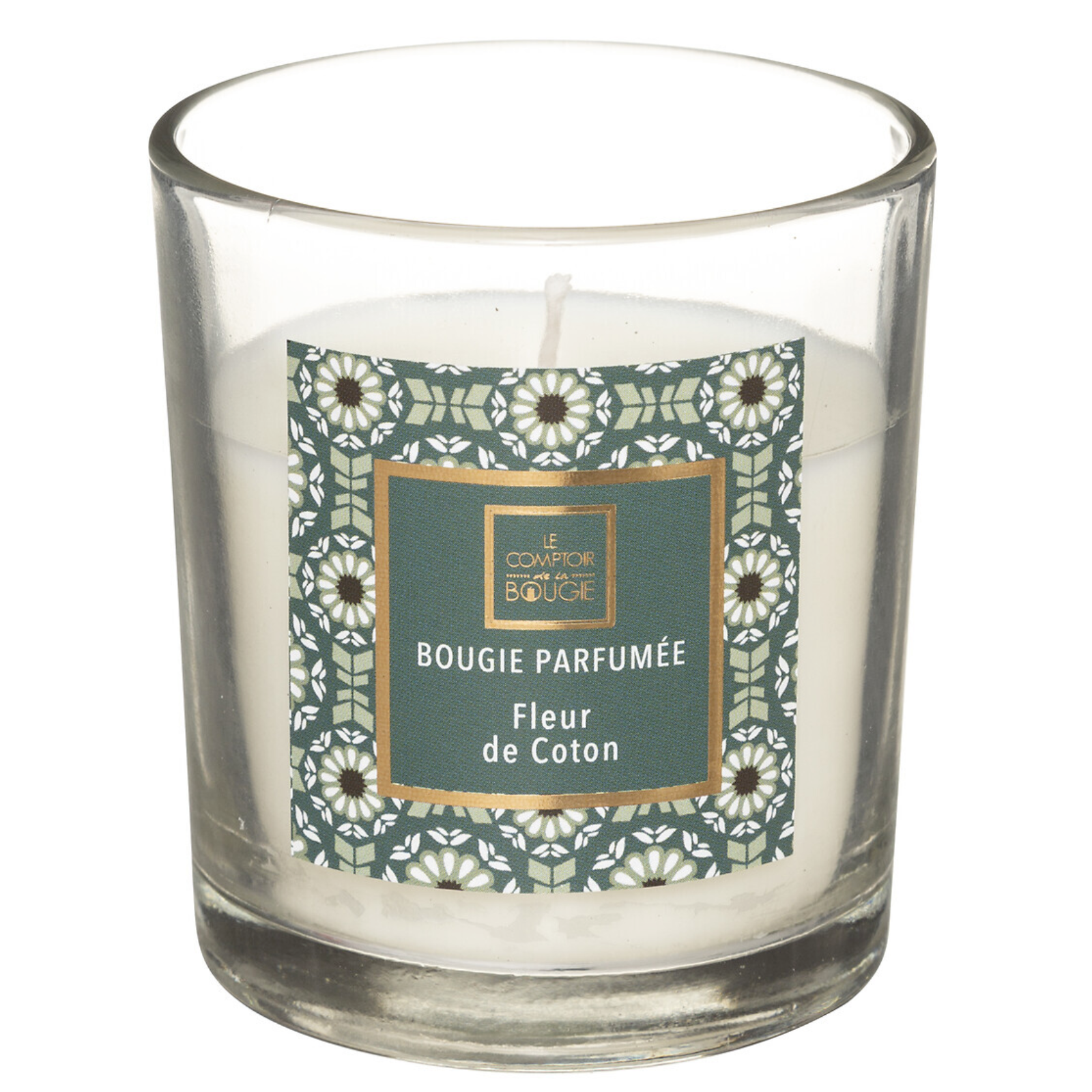 Profumatore ambiente candela con giara in vetro profumo fiori di cotone