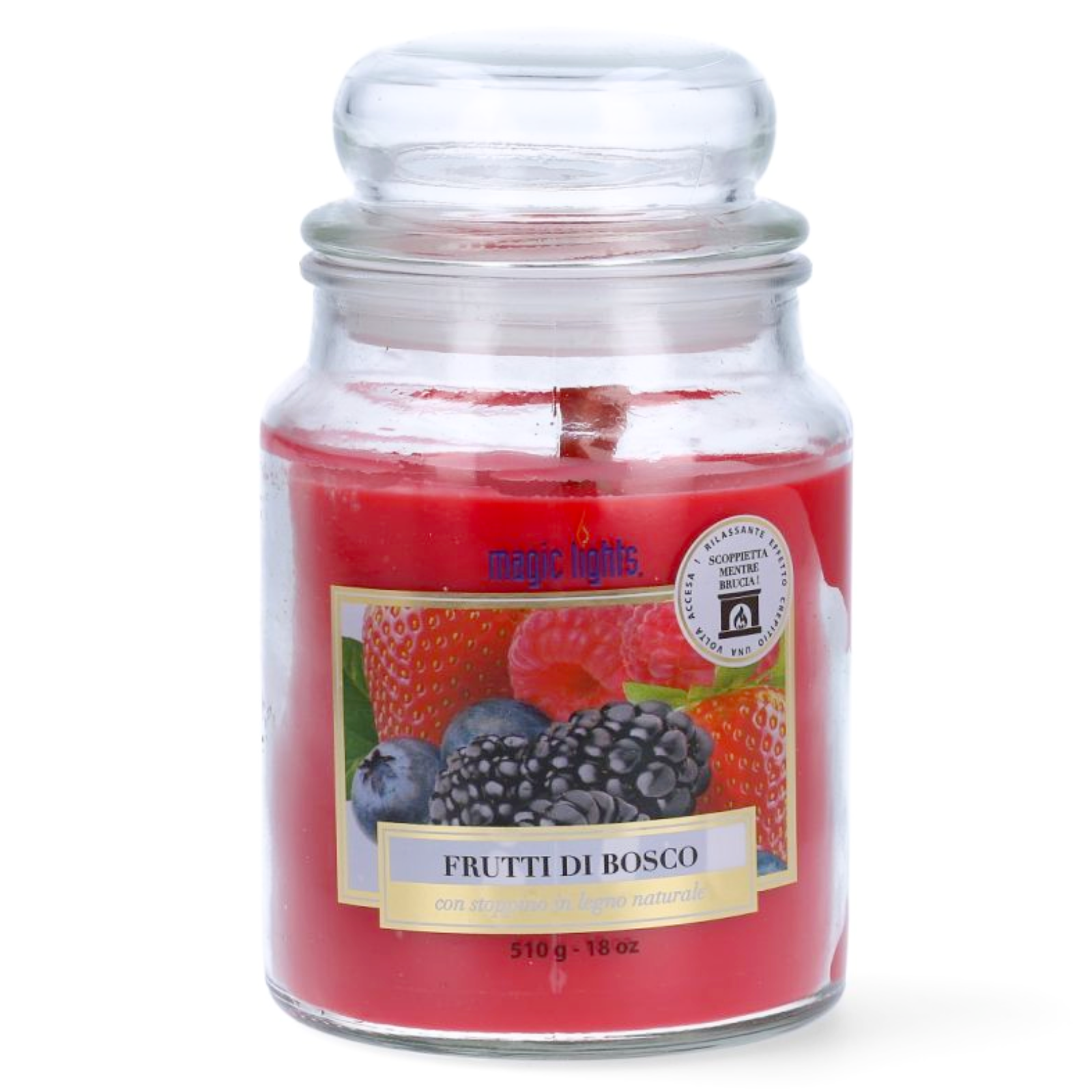 Candela profumata giara in vetro grande 510gr con stoppino in legno profumatore per ambienti durata 90 ore