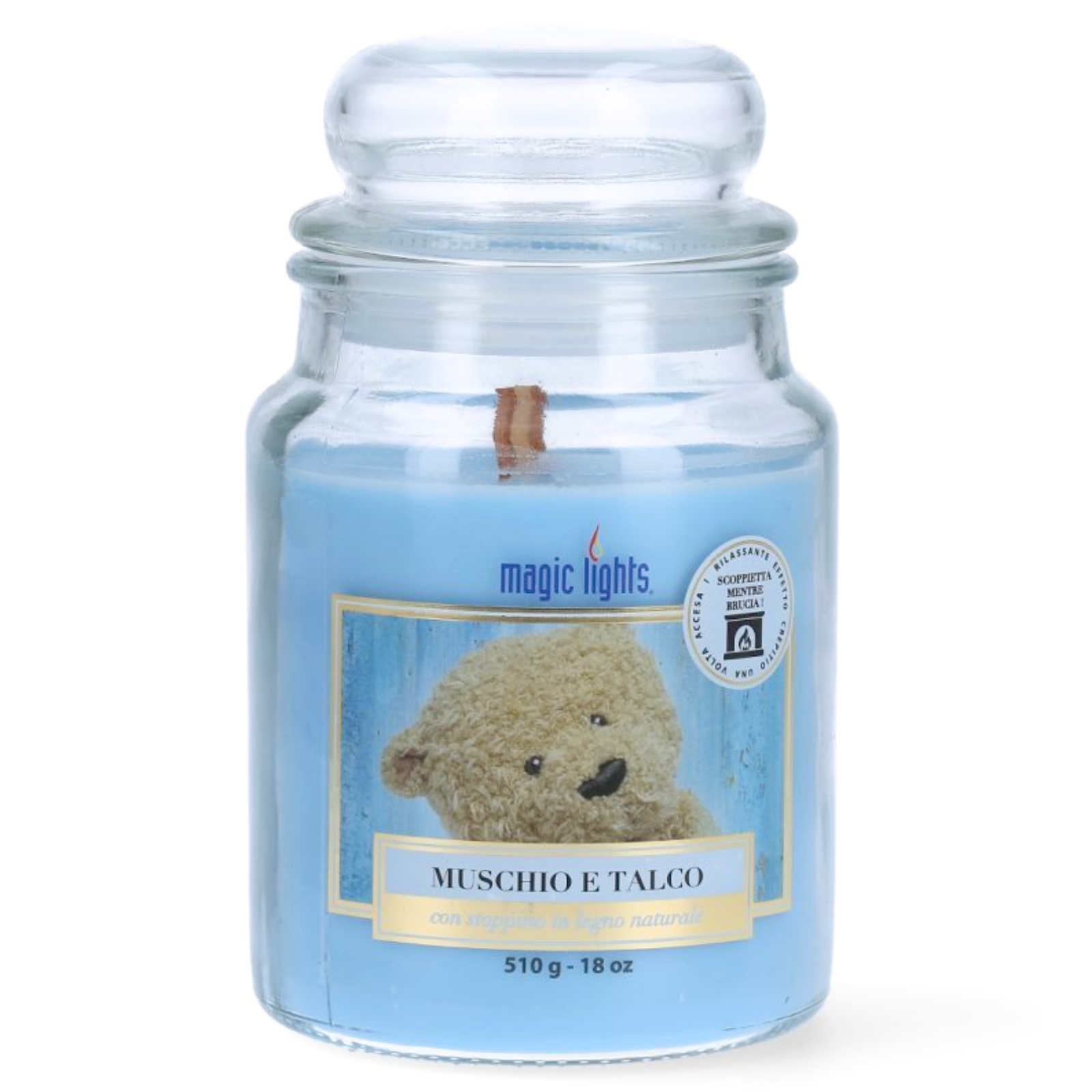 Candela profumata giara in vetro grande 510gr con stoppino in legno profumatore per ambienti durata 90 ore
