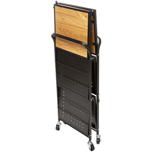 Carrello da cucina con ruote a 3 ripiani design moderno pieghevole salvaspazio in metallo e bambù - Mino