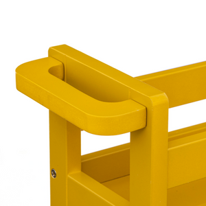 Carrello da cucina con ruote slim a 3 livelli design moderno salvaspazio in legno Senape - Colo