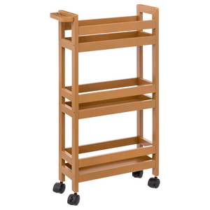 Carrello da cucina con ruote slim a 3 livelli design moderno salvaspazio in legno Malto - Colo
