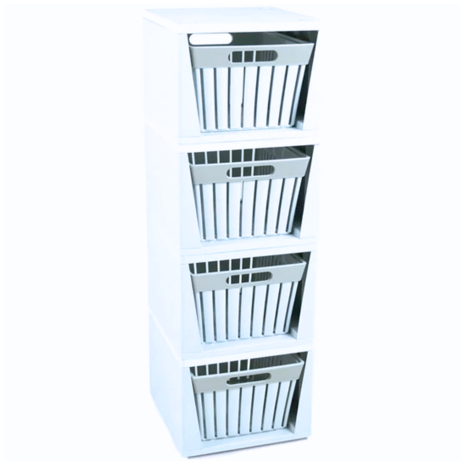 Cassettiera in plastica "Doga" con 4 cassetti design a doghe per interno o esterno