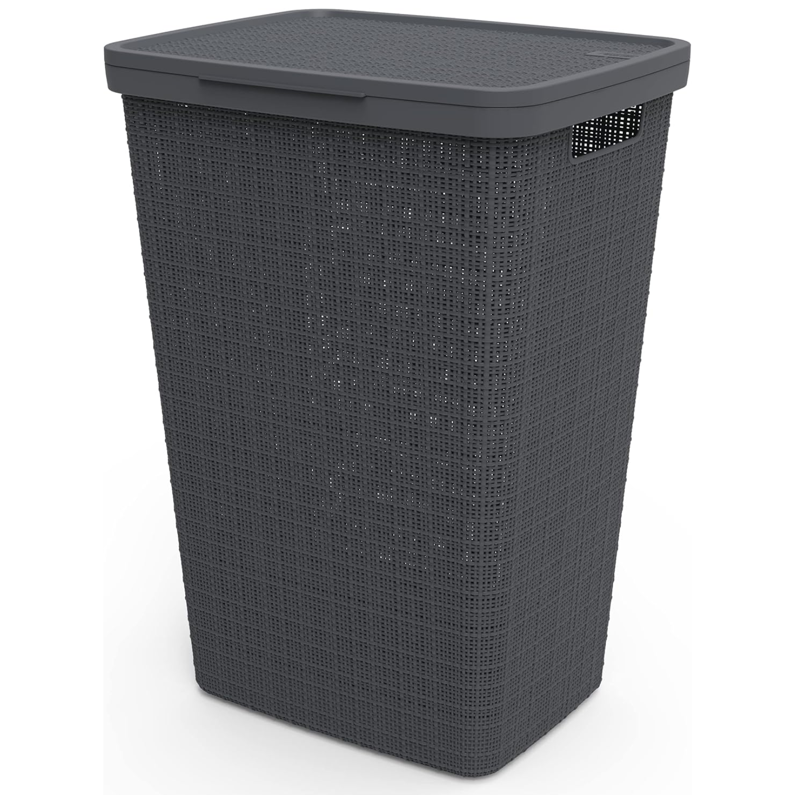 Cesto Portabiancheria effetto juta con coperchio 58 litri antracite - Juta