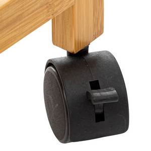 Cesto portabiancheria sporca in bambù e tessuto con ruote 52 litri - Nami