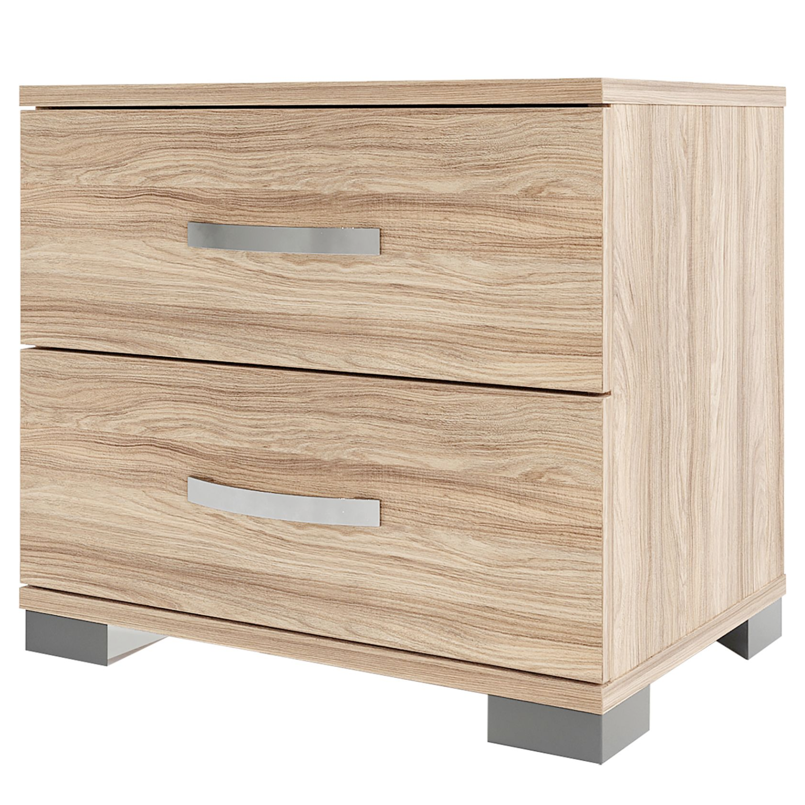Comodino in legno "Comma" con 2 cassetti design moderno per cameretta o camera da letto