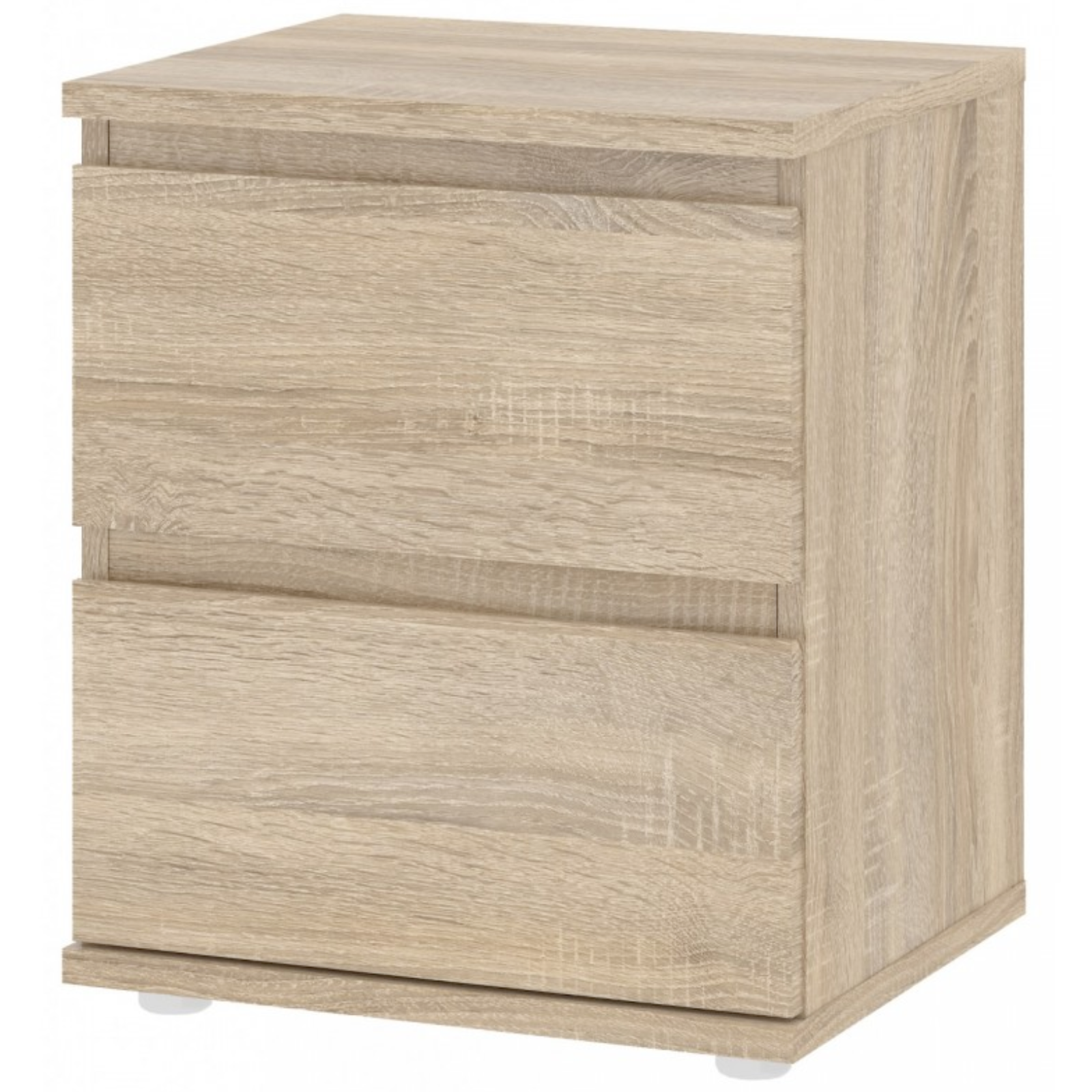 Comodino in legno "Nova" salvaspazio con 2 cassetti guide metalliche per camera o camera da letto