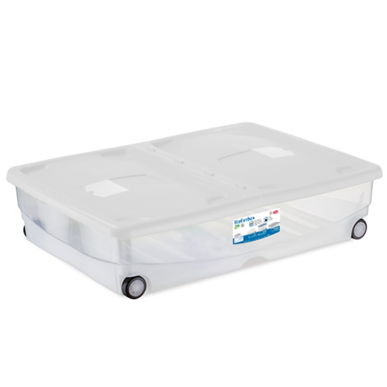 Contenitore multiuso in plastica "Super" con ruote e coperchio doppia apertura per indumenti