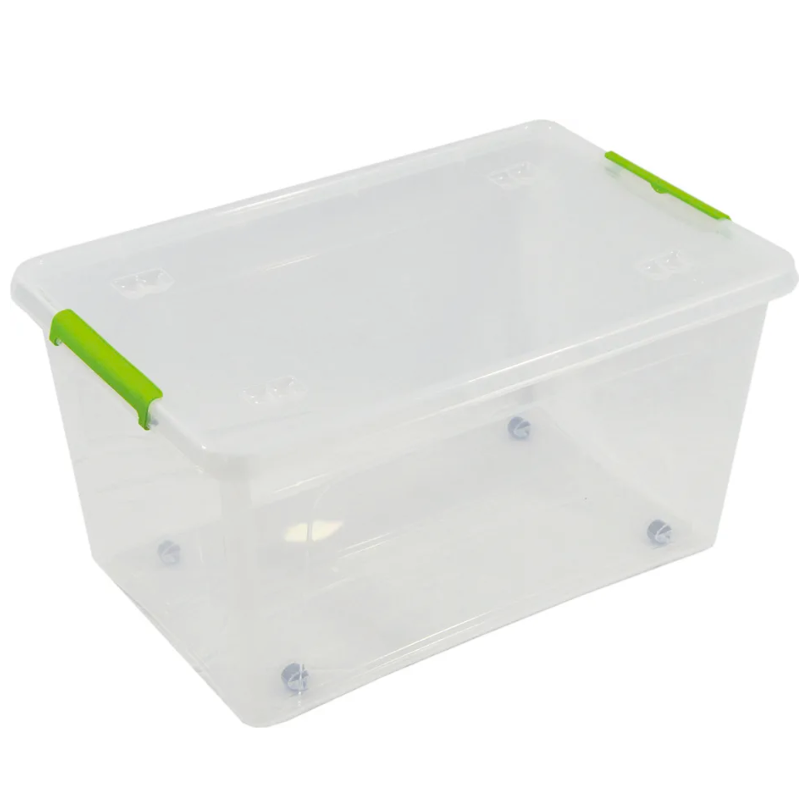 Contenitore multiuso in pvc dotato di manici colorati coperchio e ruote direzionali