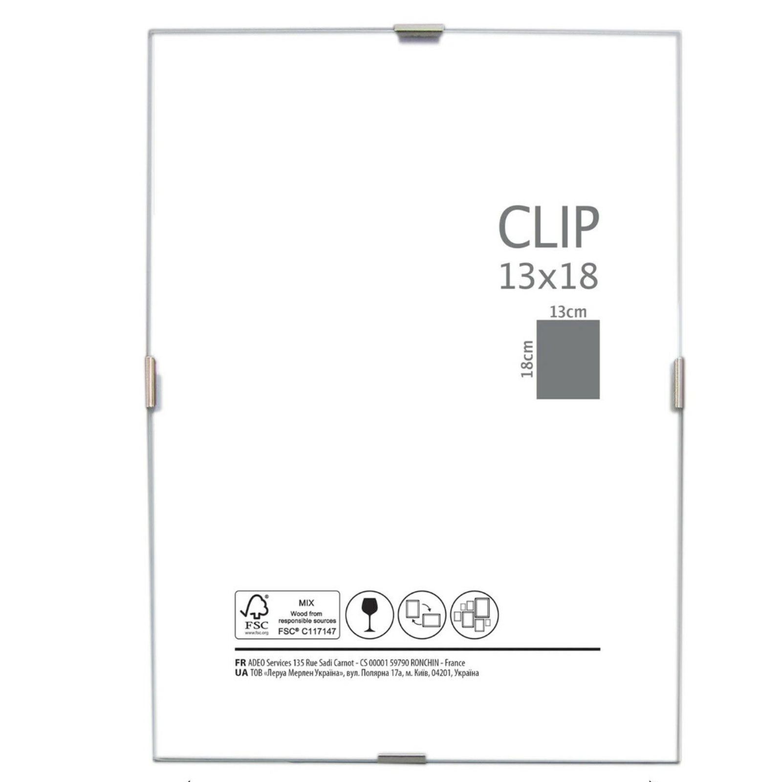 Cornice in legno per foto o puzzle "Stil" con supporto in mdf e vetro "Made in italy"