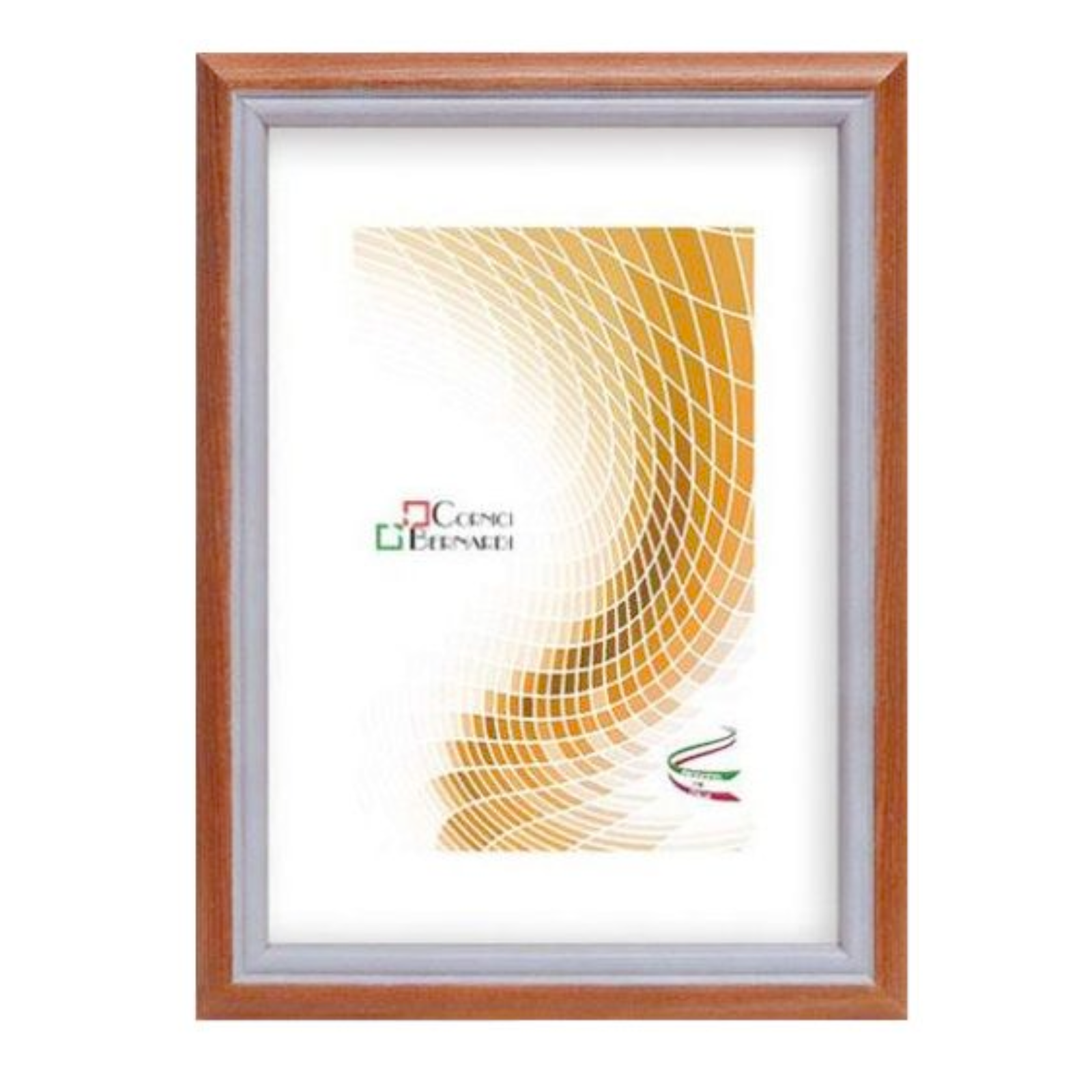 Cornice in legno per foto puzzle o quadri "Stil" noce con supporto cartone e vetro "Made in Italy"