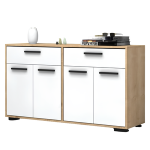 Credenza da soggiorno design moderno rovere e bianco 4 ante e 2 cassetti - Truvy