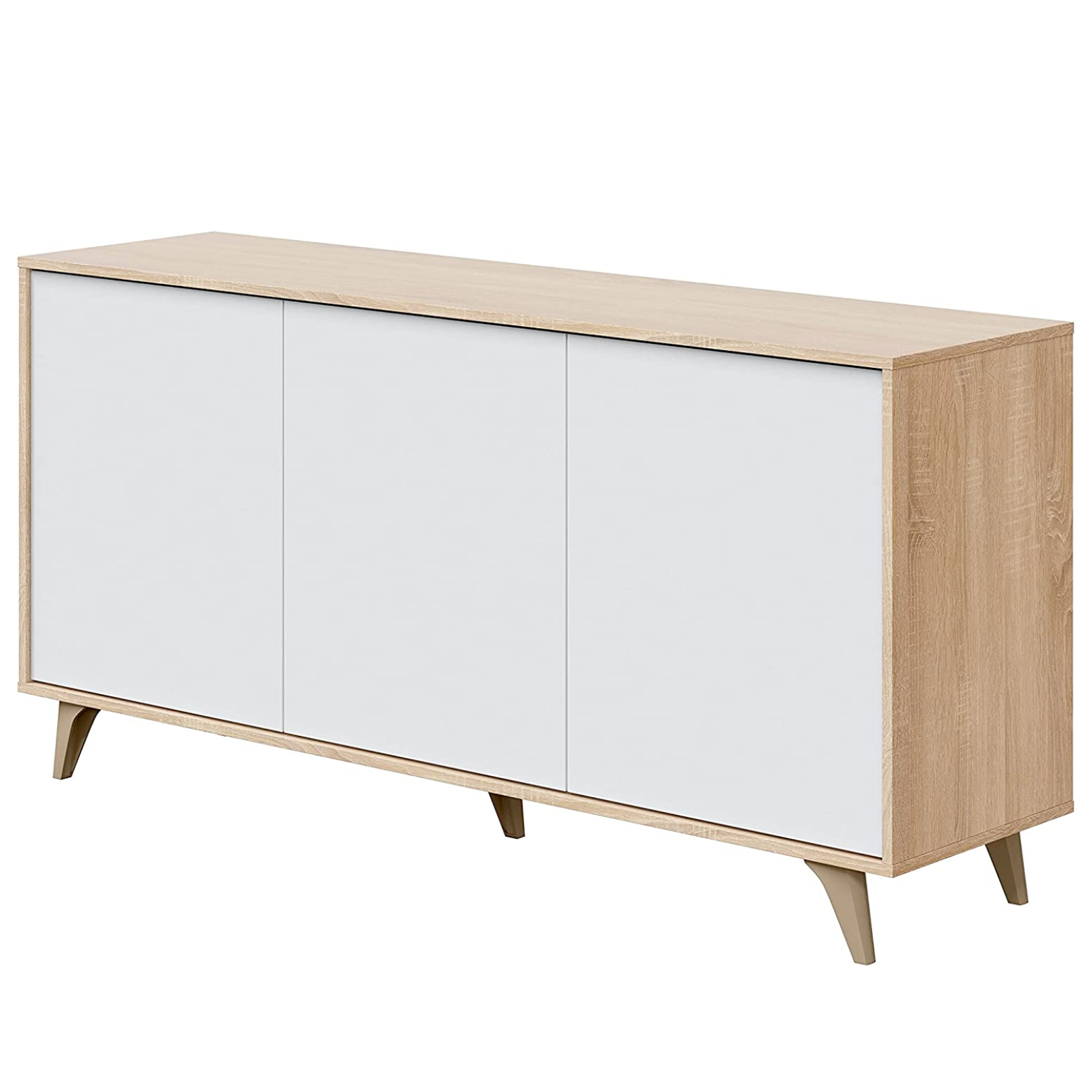 Credenza "Harry" a 3 ante struttura in legno design moderno rovere e bianco