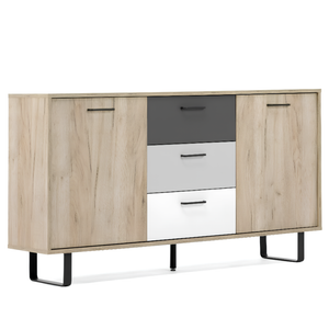Credenza 160 cm da soggiorno design moderno 2 ante e 3 cassetti - Orly