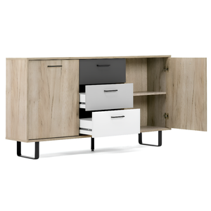 Credenza 160 cm da soggiorno design moderno 2 ante e 3 cassetti - Orly
