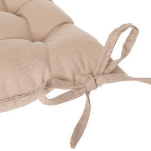 Cuscino per sedia quadrato in cotone con imbottitura in cotone riciclato Beige