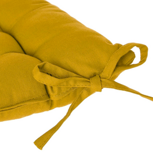 Cuscino per sedia quadrato in cotone con imbottitura in cotone riciclato Senape