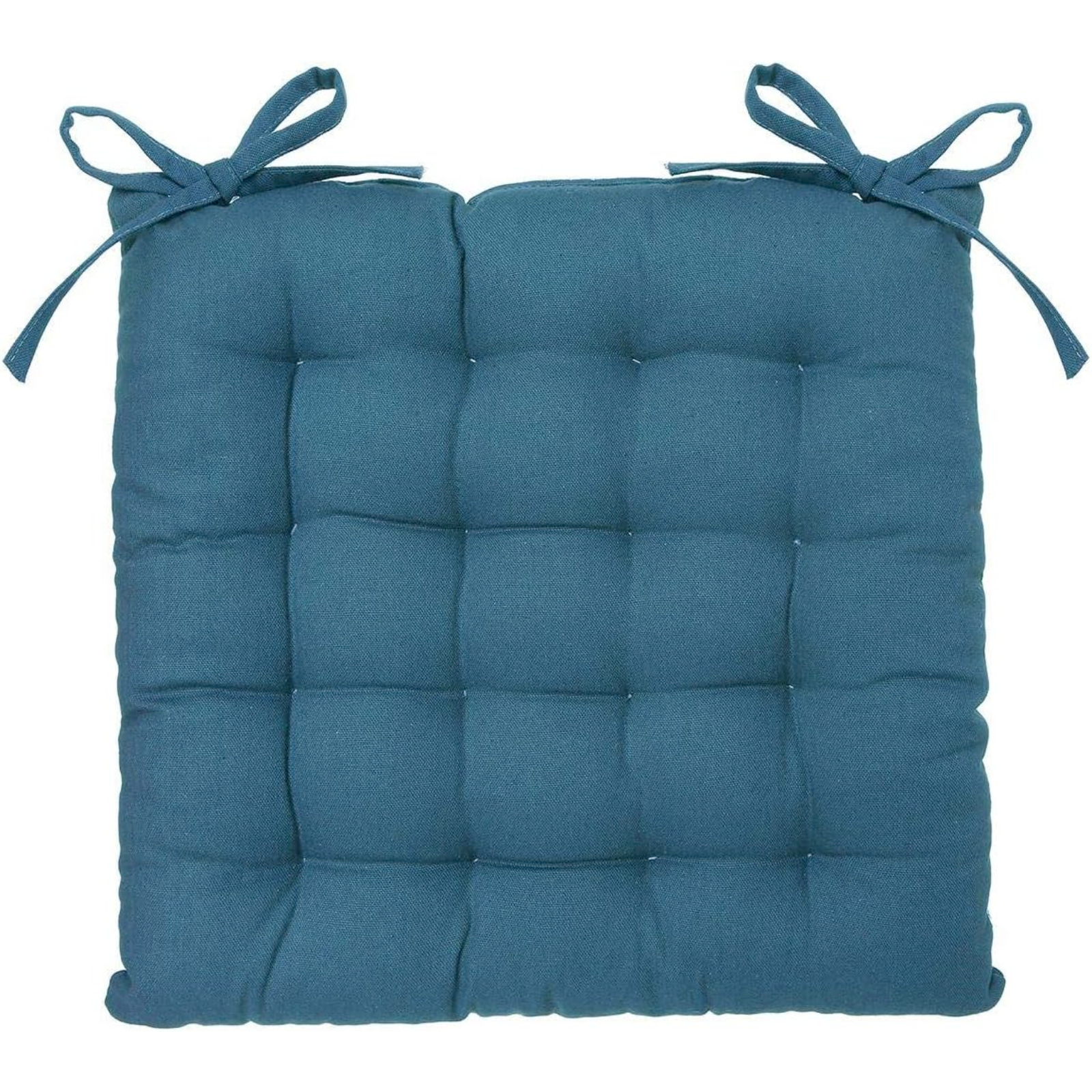 Cuscino per sedia quadrato in cotone con imbottitura in cotone riciclato Blu