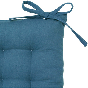 Cuscino per sedia quadrato in cotone con imbottitura in cotone riciclato Blu