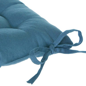 Cuscino per sedia quadrato in cotone con imbottitura in cotone riciclato Blu