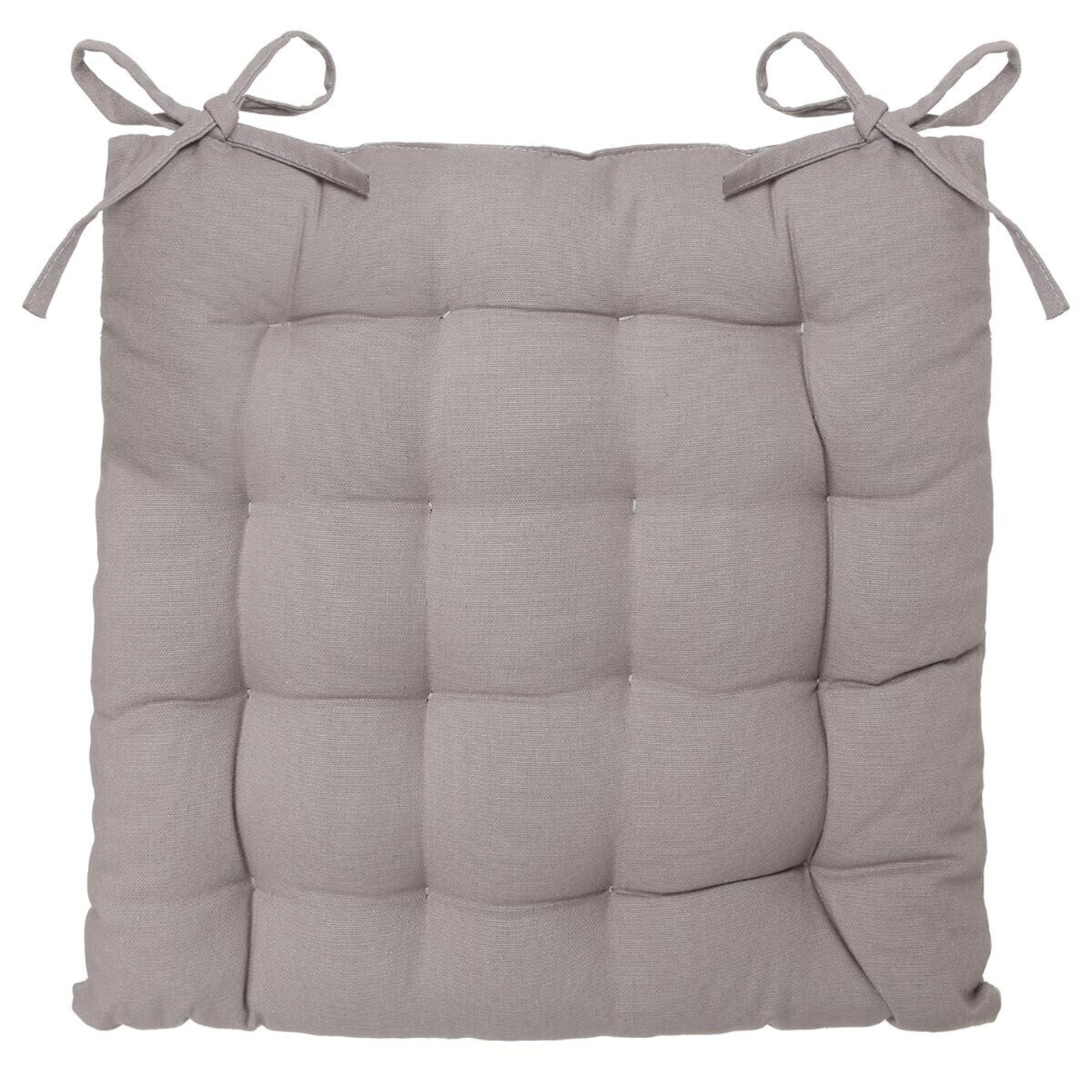 Cuscino per sedia quadrato in cotone con imbottitura in cotone riciclato Grigio