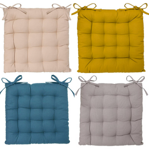 Cuscino per sedia quadrato in cotone con imbottitura in cotone riciclato