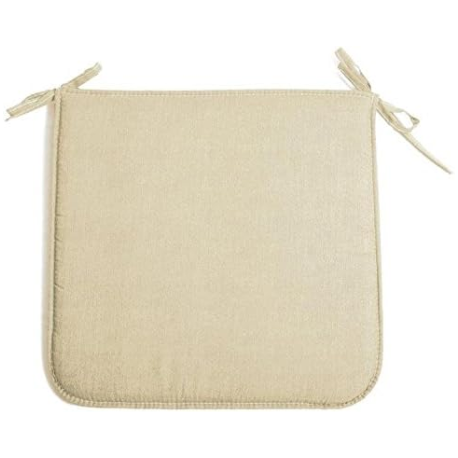 Cuscino imbottito per sedia con lacci in poliestere e cotone beige 39x39