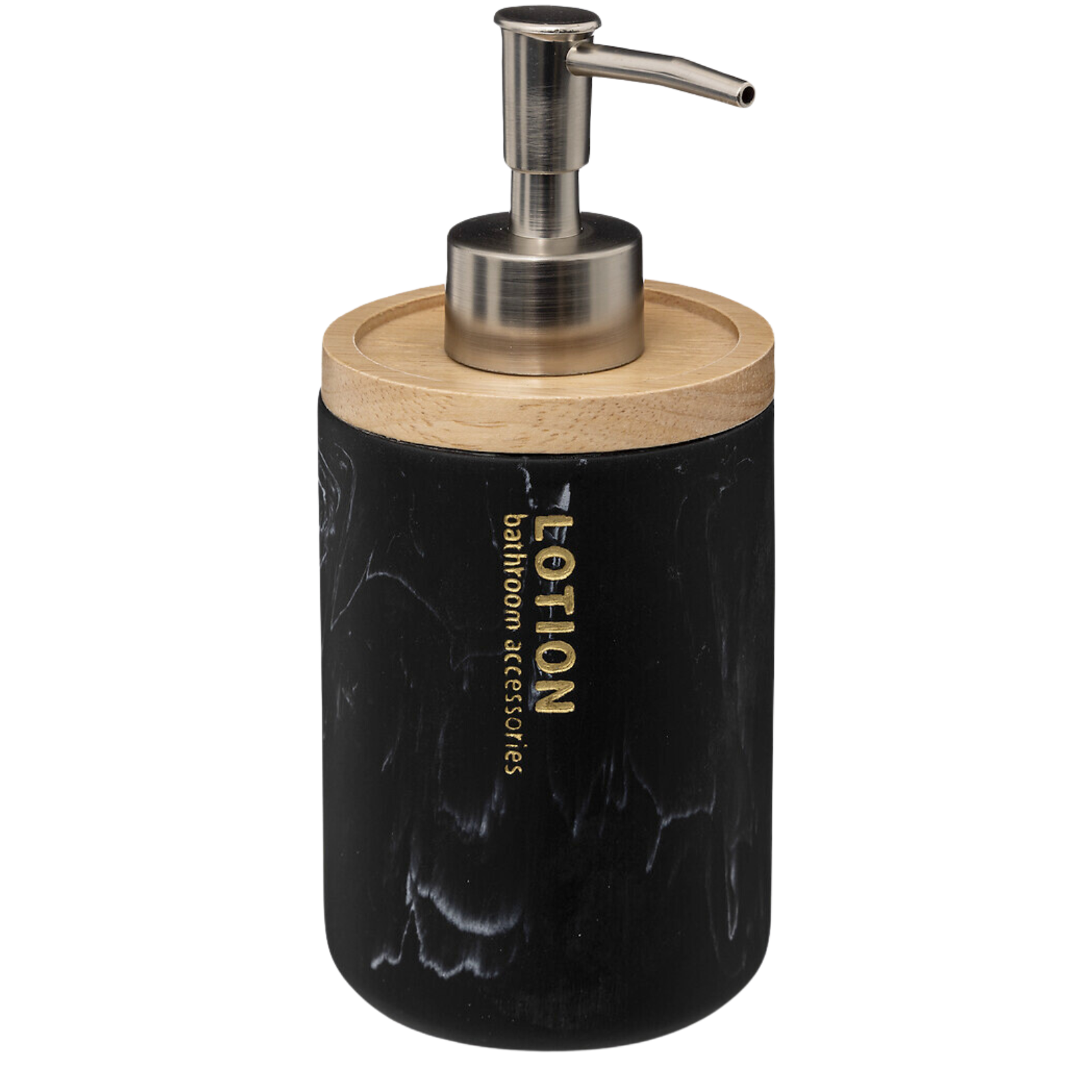 Dispenser di sapone bagno in resina con dettaglio in bamboo 270 ml - L