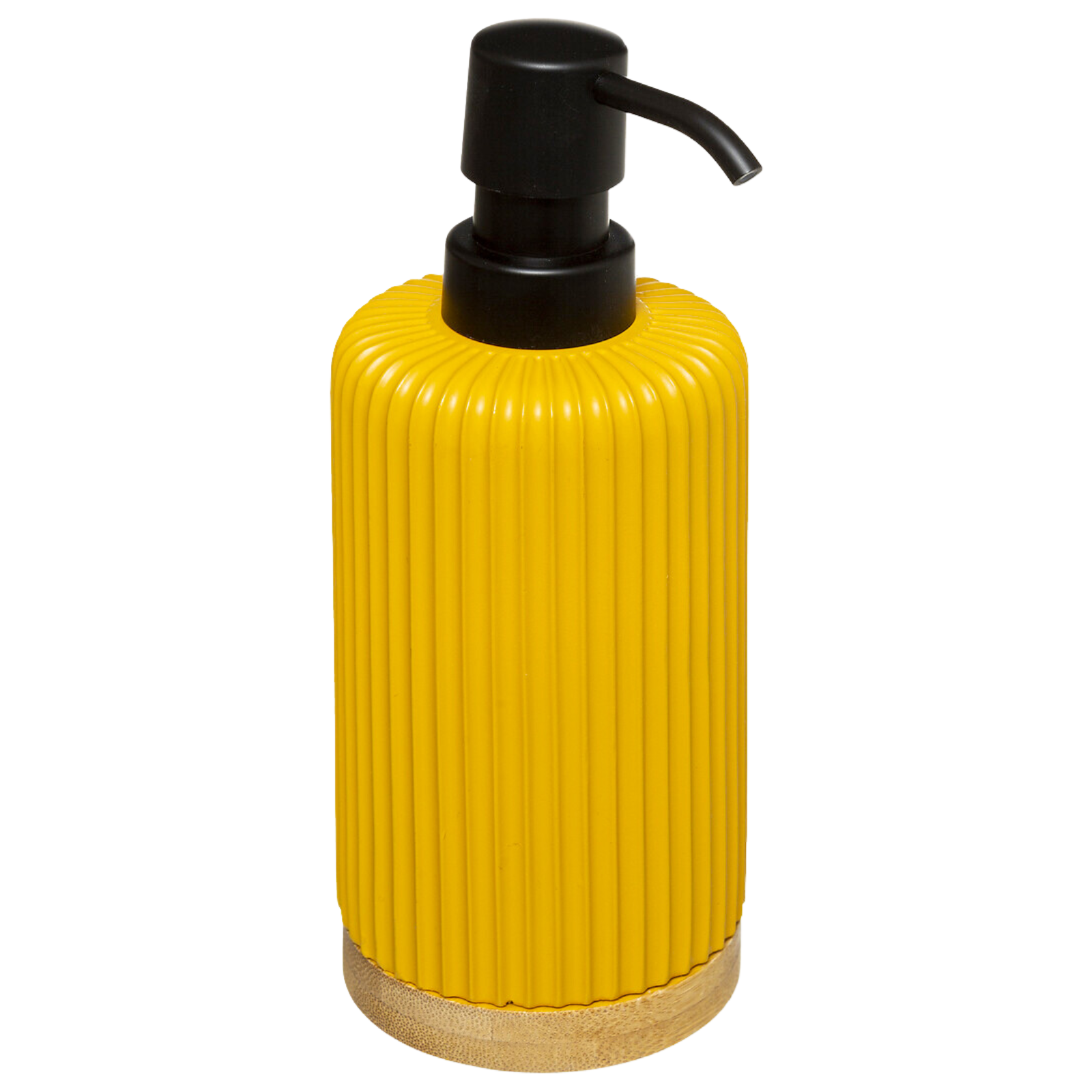 Dispenser di sapone o lozioni da bagno in resina e con dettagli bamboo dosatore in Abs 270 ml capacità