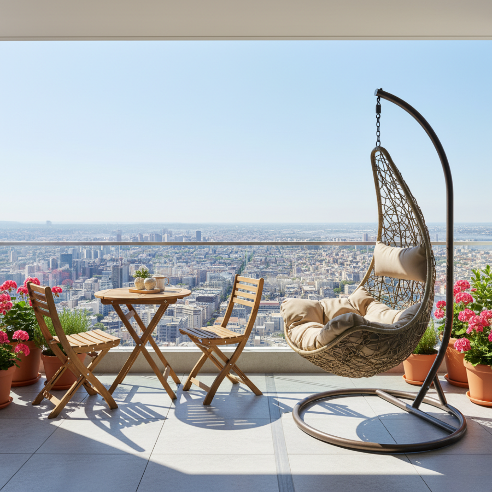 Poltrona sospesa struttura in metallo naturale seduta in wicker - Ponza