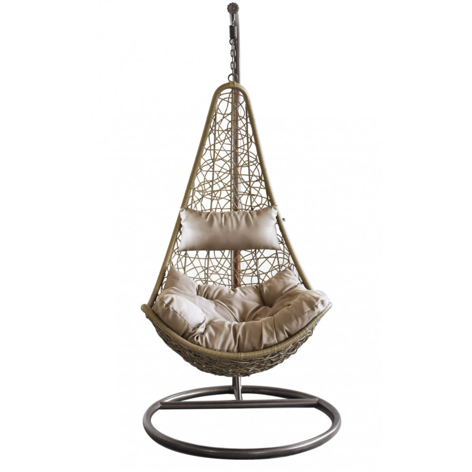 Poltrona sospesa struttura in metallo naturale seduta in wicker - Ponza