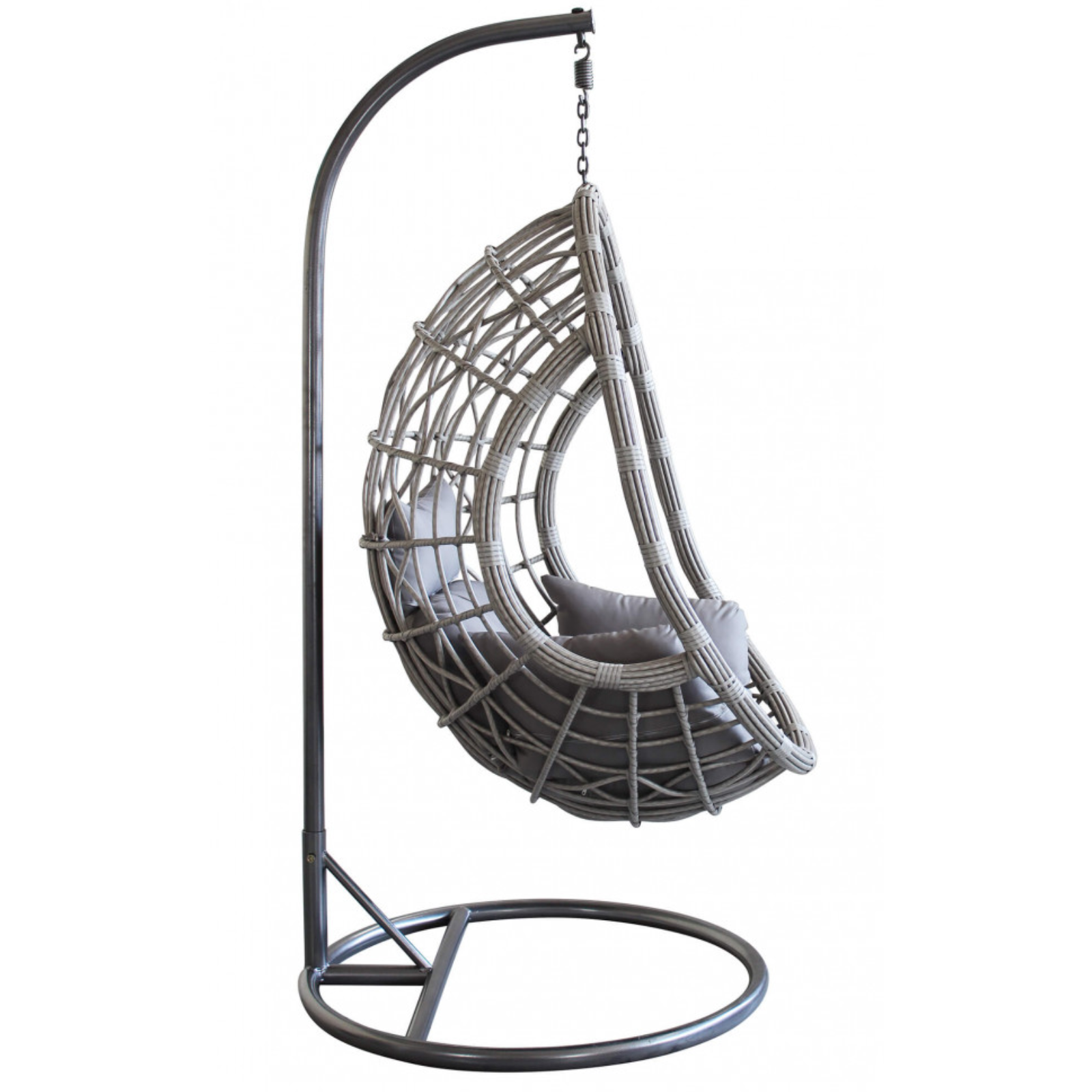 Poltrona sospesa struttura in metallo seduta in wicker grigio- Capraia
