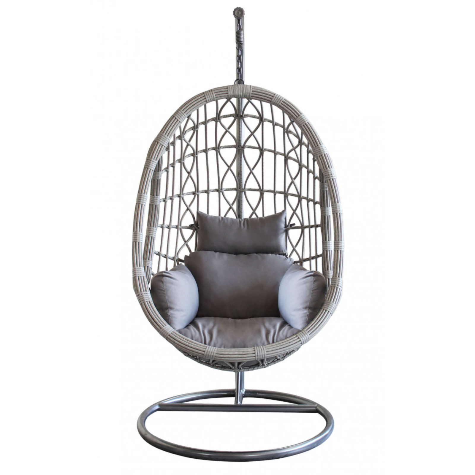 Poltrona sospesa struttura in metallo seduta in wicker grigio- Capraia