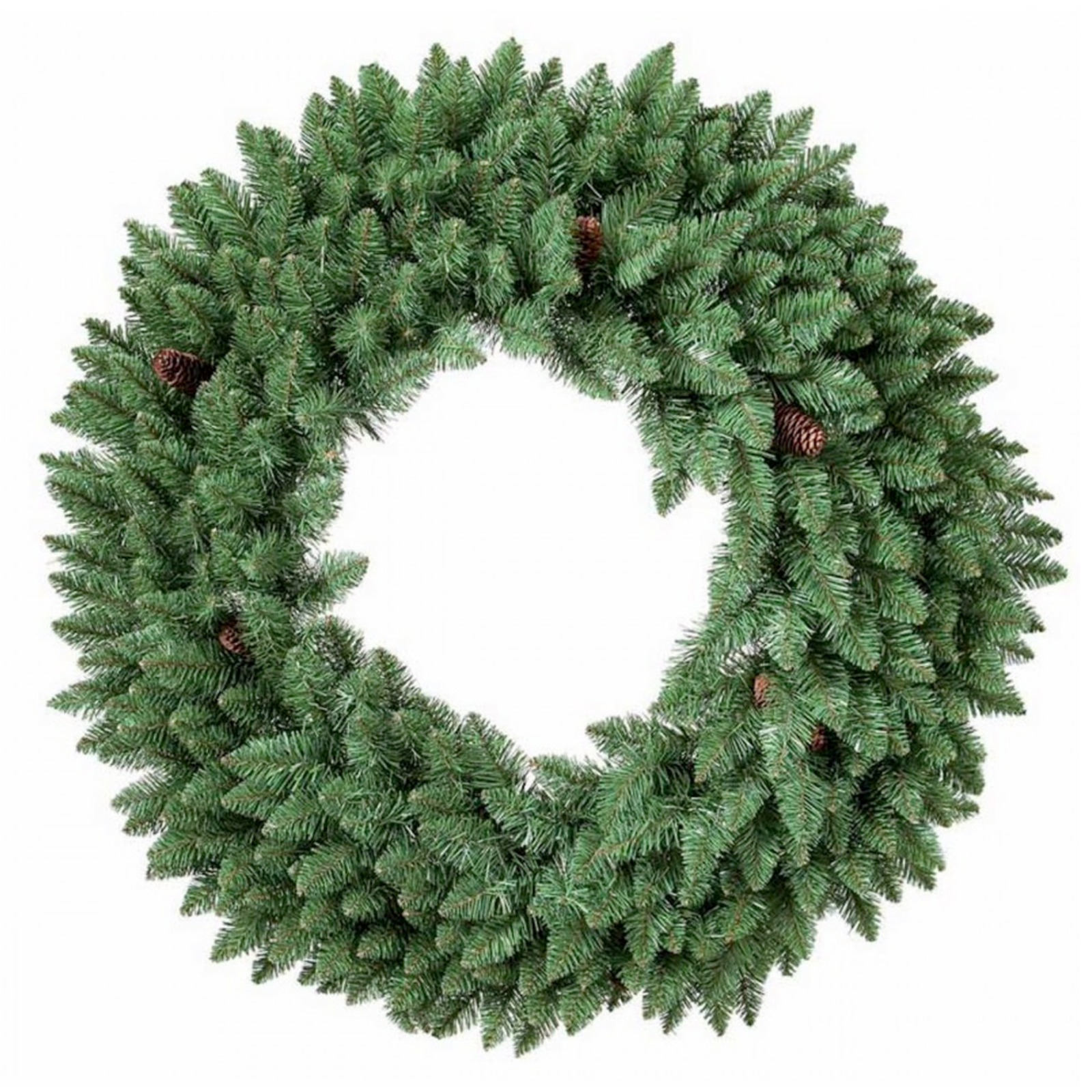 Ghirlanda natalizia artificiale fuori porta in pvc verde Ø 55 con pigne - Lumy