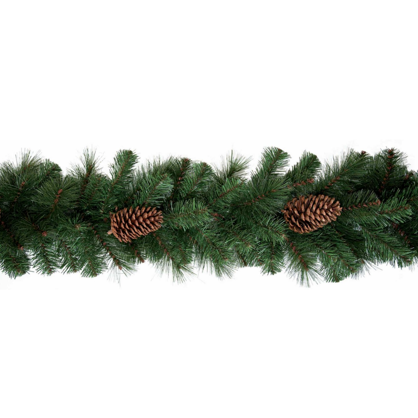 Ghirlanda natalizia festone fuori porta "Olivetta" verde artificiale con pigne 270 cm